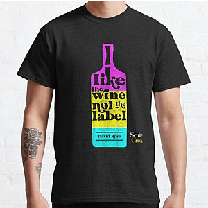 Schitts Creek T-Shirts – I like the wine, not the label. David Rose describes being Pansexual to Stevie Budd on Schitt’s Creek in Pansexual Pride Flag Colors Classic T-Shirt RB0112