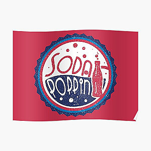 Sodapoppin Posters - Sodapoppin Retro Soda Pop Bottle Cap Vintage Poster RB1706