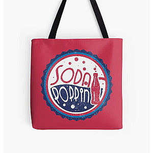 Sodapoppin Bags - Sodapoppin Retro Soda Pop Bottle Cap Vintage All Over Print Tote Bag RB1706