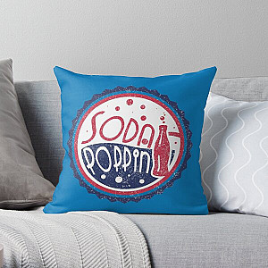 Sodapoppin Pillows - Sodapoppin Retro Soda Pop Bottle Cap Blue  Throw Pillow RB1706